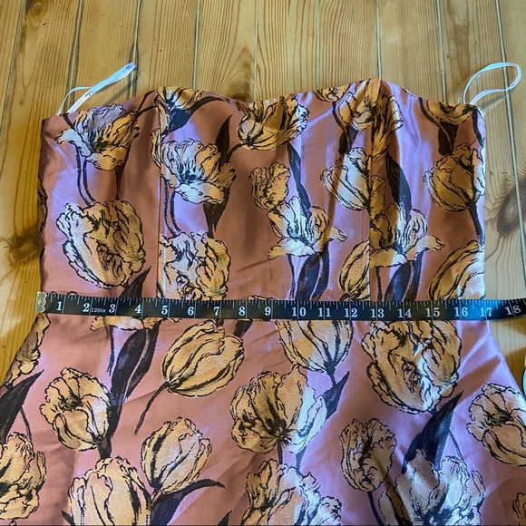NWOT Lulus Gowning Around Mauve Floral Jacquard Strapless Maxi Dress - Picture 9 of 13